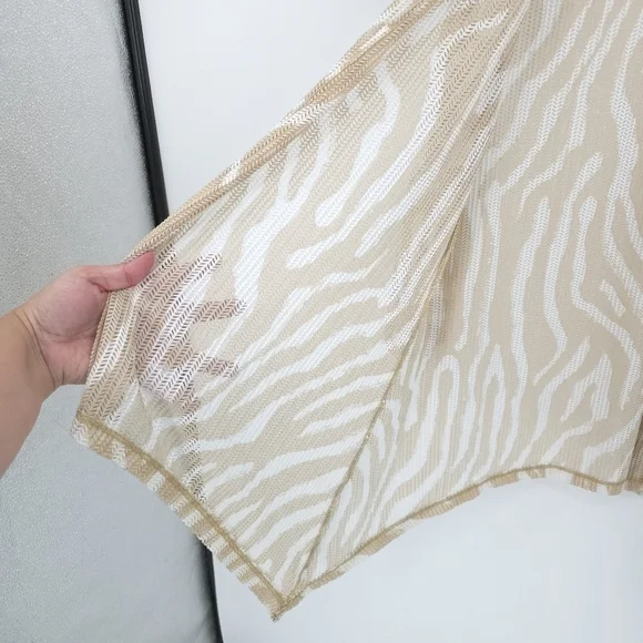 Chico's Beige and White Zebra Print Cardigan and Tank Set - Picture 5 of 16